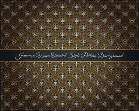 Javanese Wave Oriental Style Pattern Background Illustrazione stock