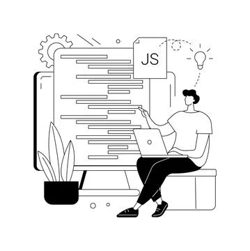 JavaScript abstract concept vector illustration. Stock Illustration