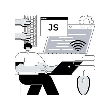 JavaScript abstract concept vector illustration. Stock Illustration