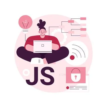 JavaScript abstract concept vector illustration. Stock Illustration