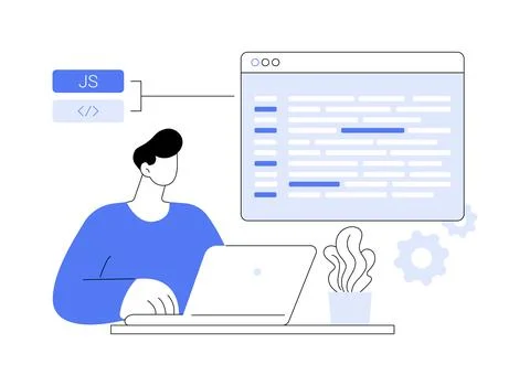 Javascript abstract concept vector illustration. Stock-Illustration