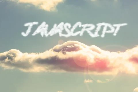 Javascript against bright blue sky with cloud Stock-Illustration