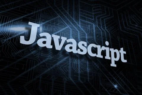 Javascript against futuristic black and blue background Stock-Illustration