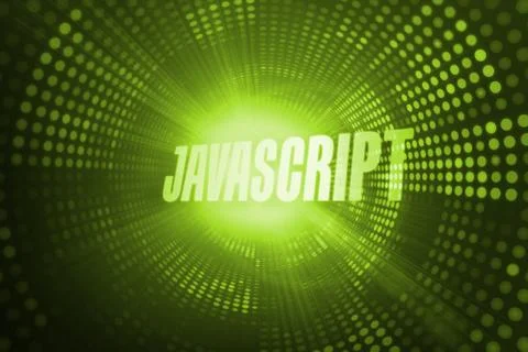 Javascript against green pixel spiral Stock Illustration