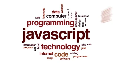 Javascript animated word cloud, text design animation. Stock Footage 78492944
