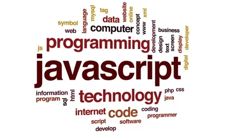 Javascript animated word cloud, text design animation. Video stock 78634727