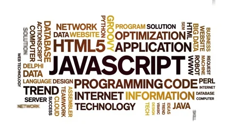 Javascript animated word cloud,animation kinetic typography seamless loop. Stock Footage 184188088