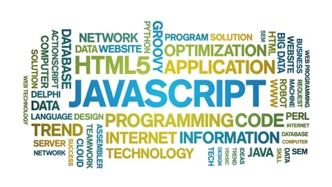 Javascript animated word cloud,animation kinetic typography seamless loop. Stock Footage 184188323