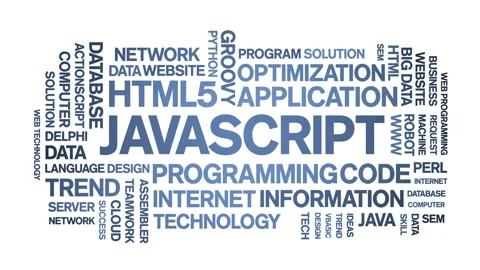 Javascript animated word cloud,animation kinetic typography seamless loop. Stock Footage 184188497