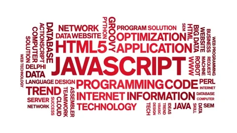 Javascript animated word cloud,animation kinetic typography seamless loop. Stock Footage 184188847