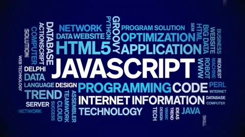 Javascript animated word cloud,animation kinetic typography seamless loop. Stock Footage 184189894