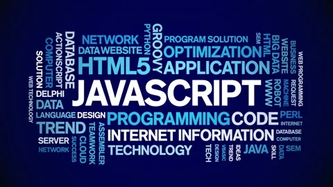 Javascript animated word cloud,animation kinetic typography seamless loop. Stock Footage 184190806