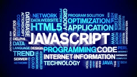 Javascript animated word cloud,animation kinetic typography seamless loop. Stock Footage 184191126