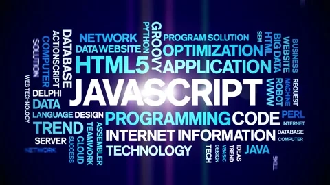 Javascript animated word cloud,animation kinetic typography seamless loop. Stock Footage 184191950
