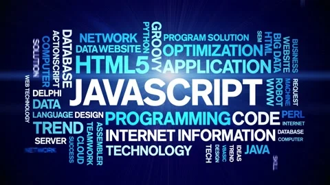 Javascript animated word cloud,animation kinetic typography seamless loop. Stock Footage 184193950