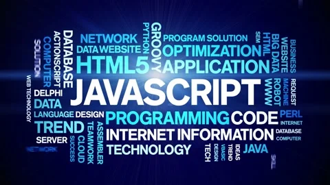 Javascript animated word cloud,animation kinetic typography seamless loop. Stock Footage 184194400