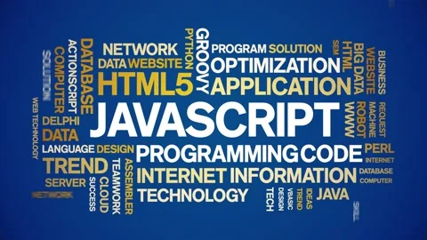 Javascript animated word cloud,animation kinetic typography seamless loop. Stock Footage 184195775