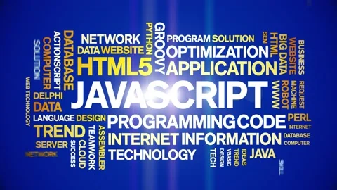 Javascript animated word cloud,animation kinetic typography seamless loop. Stock Footage 184198018