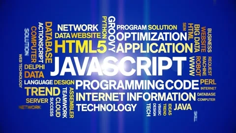 Javascript animated word cloud,animation kinetic typography seamless loop. Stock Footage 184198940