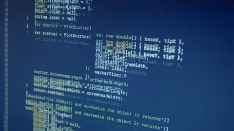 JavaScript Big Data Plot Scroll and Typing Code Stock Footage 167245731