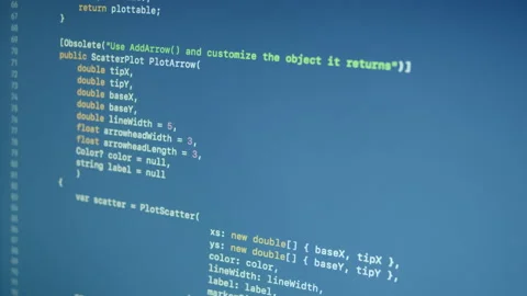 JavaScript Big Data Plot Scroll and Typing Code Stock Footage 167246150