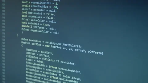 JavaScript Big Data Plot Scroll and Typing Code Stock Footage 167246725
