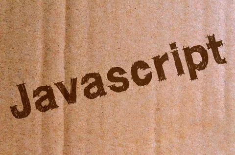 Javascript - carton, cardboard with brown letters Stock-Illustration