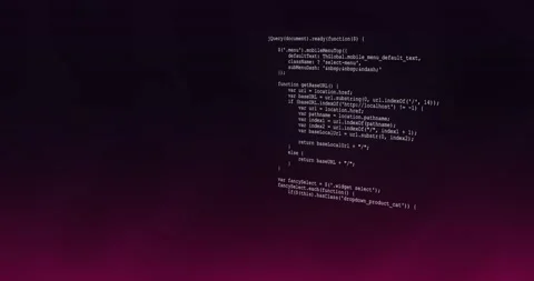 Javascript code background with lines of code appear from top to down. Gradie Stock Footage 145955500