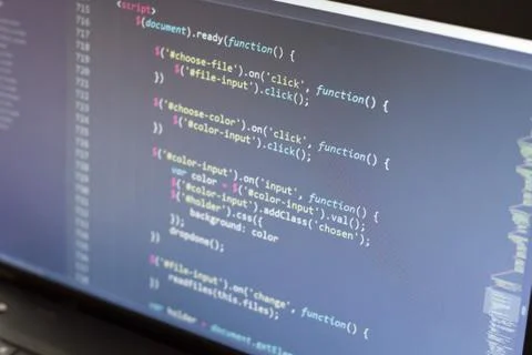 Javascript code. Computer programming source code Foto stock