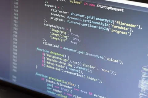 Javascript code. Computer programming source code Foto stock