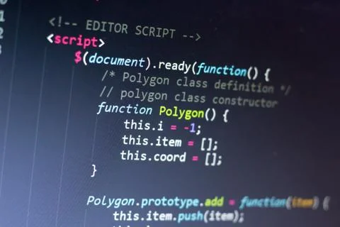 Javascript code. Computer programming source code Stock Photos