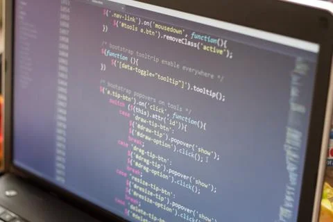 Javascript code. Computer programming source code Stock Photos