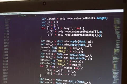 Javascript code. Computer programming source code Stock Photos