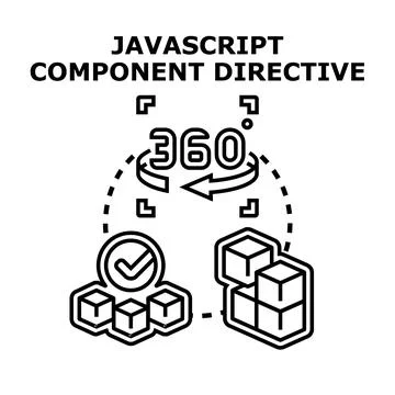 Javascript component directive development creating modular applications 스톡 일러스트