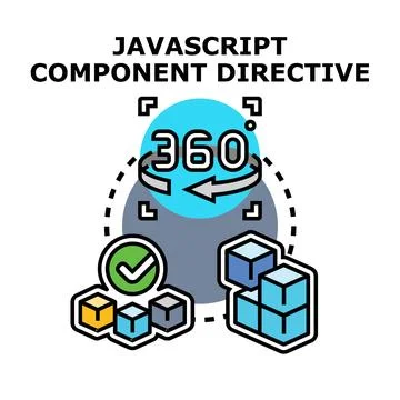 Javascript component directive development creating modular applications イラスト素材