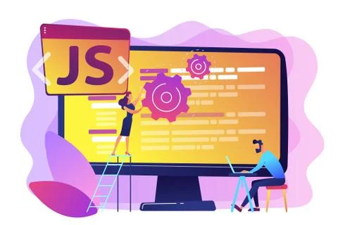 JavaScript concept vector illustration. Stock-Illustration