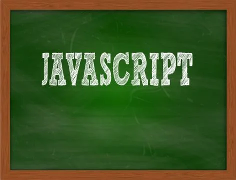 JAVASCRIPT handwritten text on green chalkboard Stock-Illustration