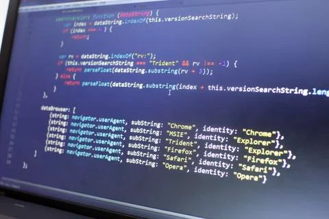 Javascript HTML5 code 스톡 사진