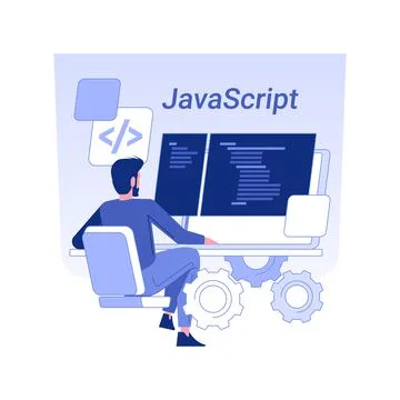 Javascript isolated concept vector illustration. Stock Illustration