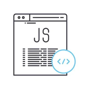Javascript line icon, outline symbol, vector illustration, concept sign Stock-Illustration