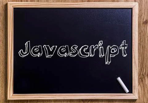 Javascript - New chalkboard with 3D outlined text Stock-Fotos