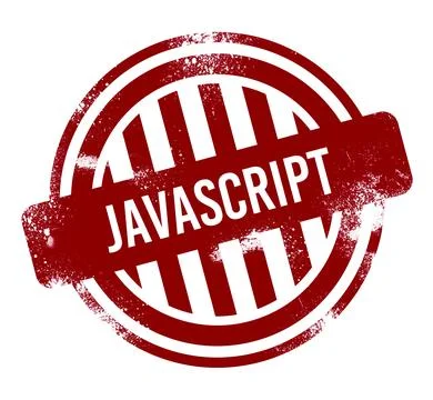 Javascript, red grunge button, stamp Иллюстрация