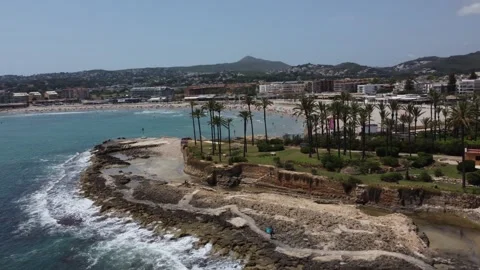 Javea Canal_Orbit drone shot_LOG 스톡 동영상 312233064