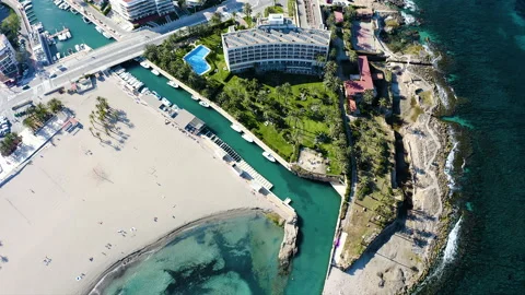 JAVEA, SPAIN - AUGUST 10, 2024. Drone view of Marina Nou Fontana. Stock Footage 293924269