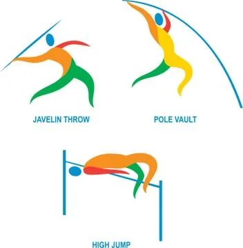 Javelin Throw Pole Vault High Jump Icon Stock Illustration