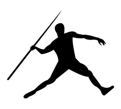 Javelin throw silhouette Stock Illustration