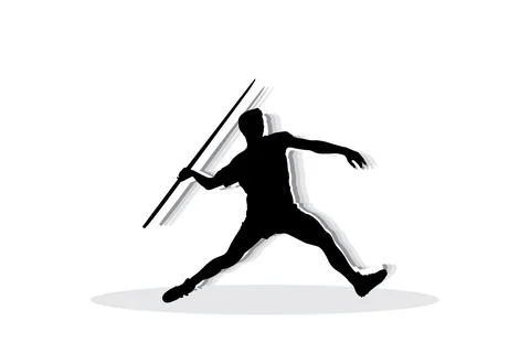 Javelin throwing Athlete Stock Illustration