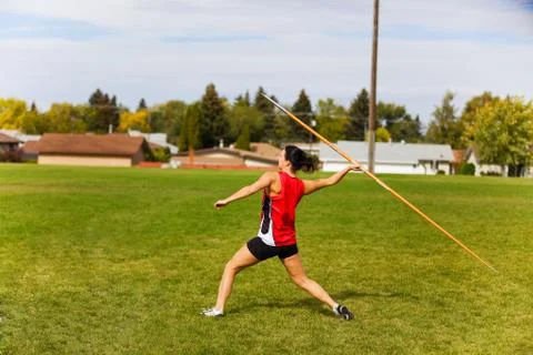 Javelin throwing Foto stock