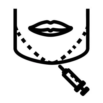 Jaw reduction by injection Stock Illustration