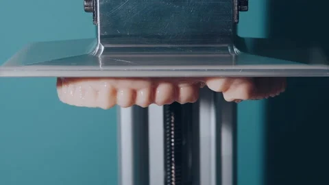 Jaws with teeth printed on a 3D printer Stock Footage 160953364